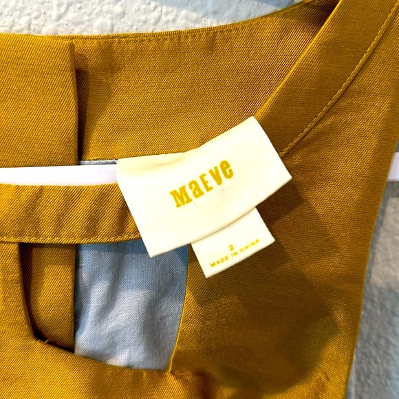 NWOT Anthropologie Maeve Mustard Gold Dress - Picture 2 of 8